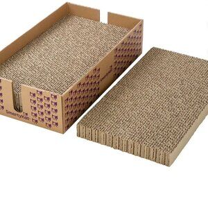 SmartyKat Super Scratcher & Stacker Box, Wide Corrugated Cat Scratcher for Cats
